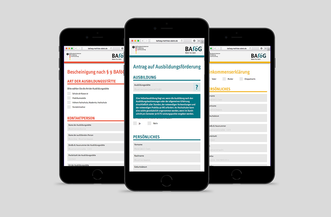 mobile webseite homepagekonzept