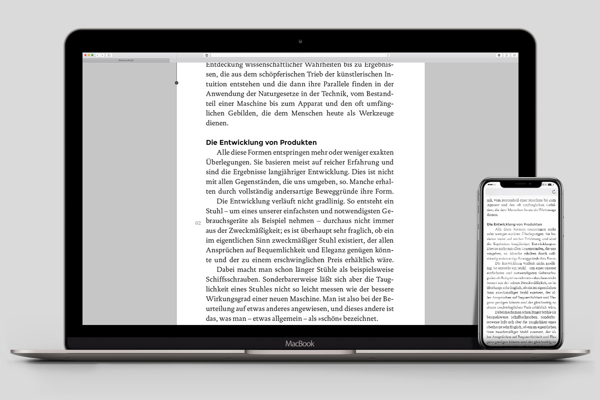 onlineportal konzept lesemodus