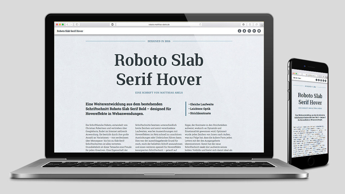 roboto typedesign landingpage