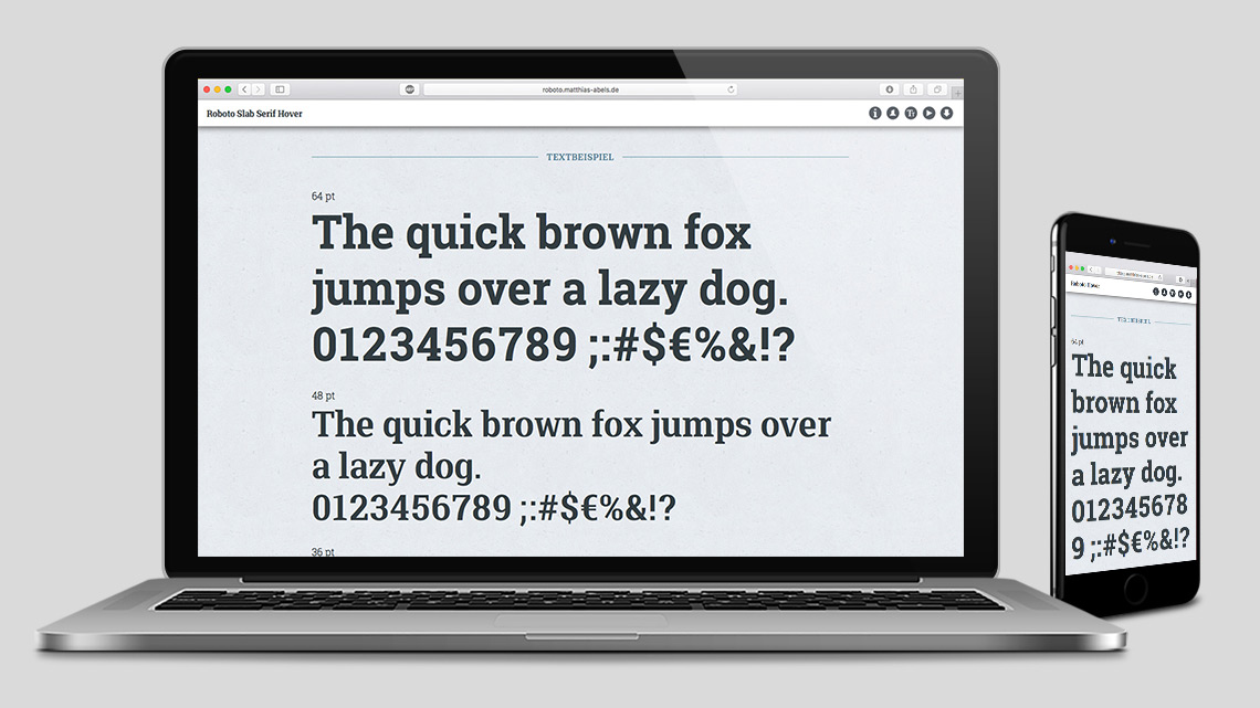 roboto schriftdesign details
